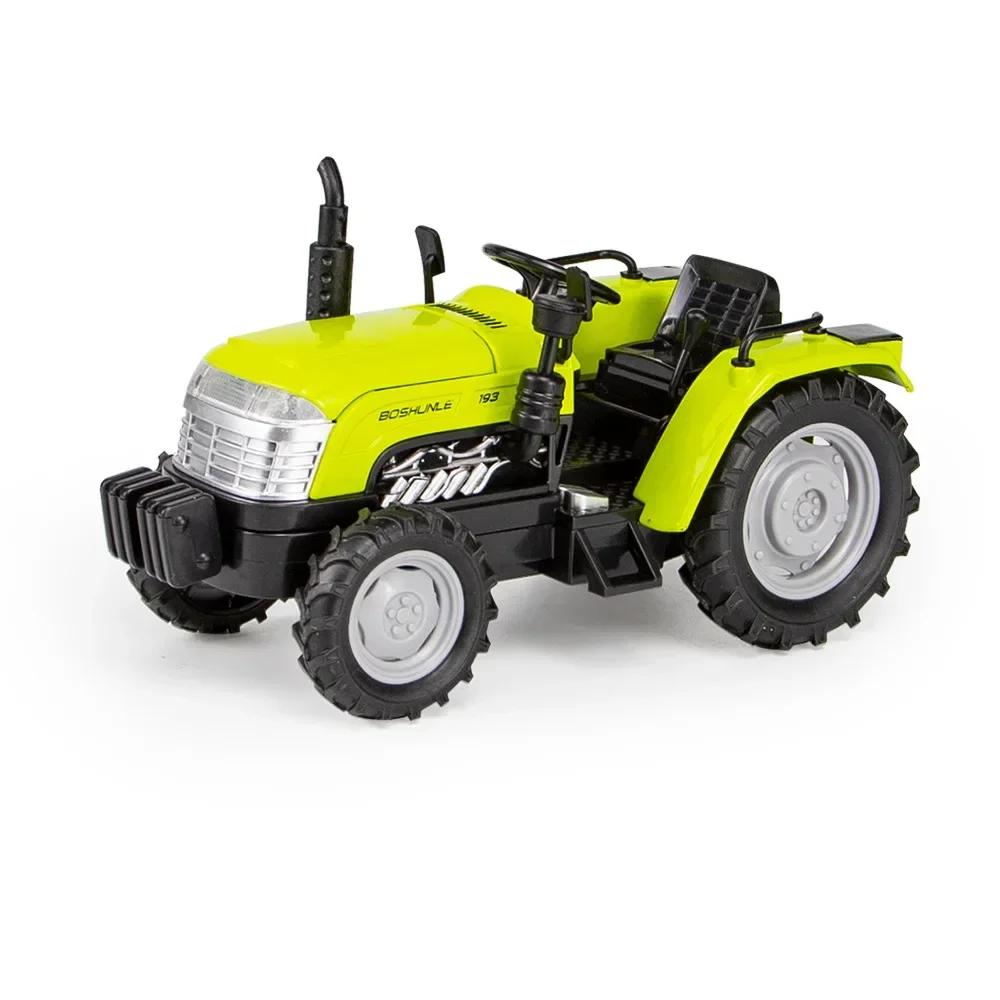 1/32 Simulation Tractor Toys Car Model Alloy Metal Body Agricultural Vehicle Pull Back Sound Light Function Toy Car For Boy Gift