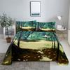 Scene Bed Sheet and Pillowcase Set Bedding Linens Cover Queen King Double Size 220x240 Trees for Bedroom Soft Twin Full Single