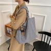 Fashion Large-Capacity Shopping Bag Casual Art Canvas Handbag Simple Retro Casual Western Style One-Shoulder Handbag Trend