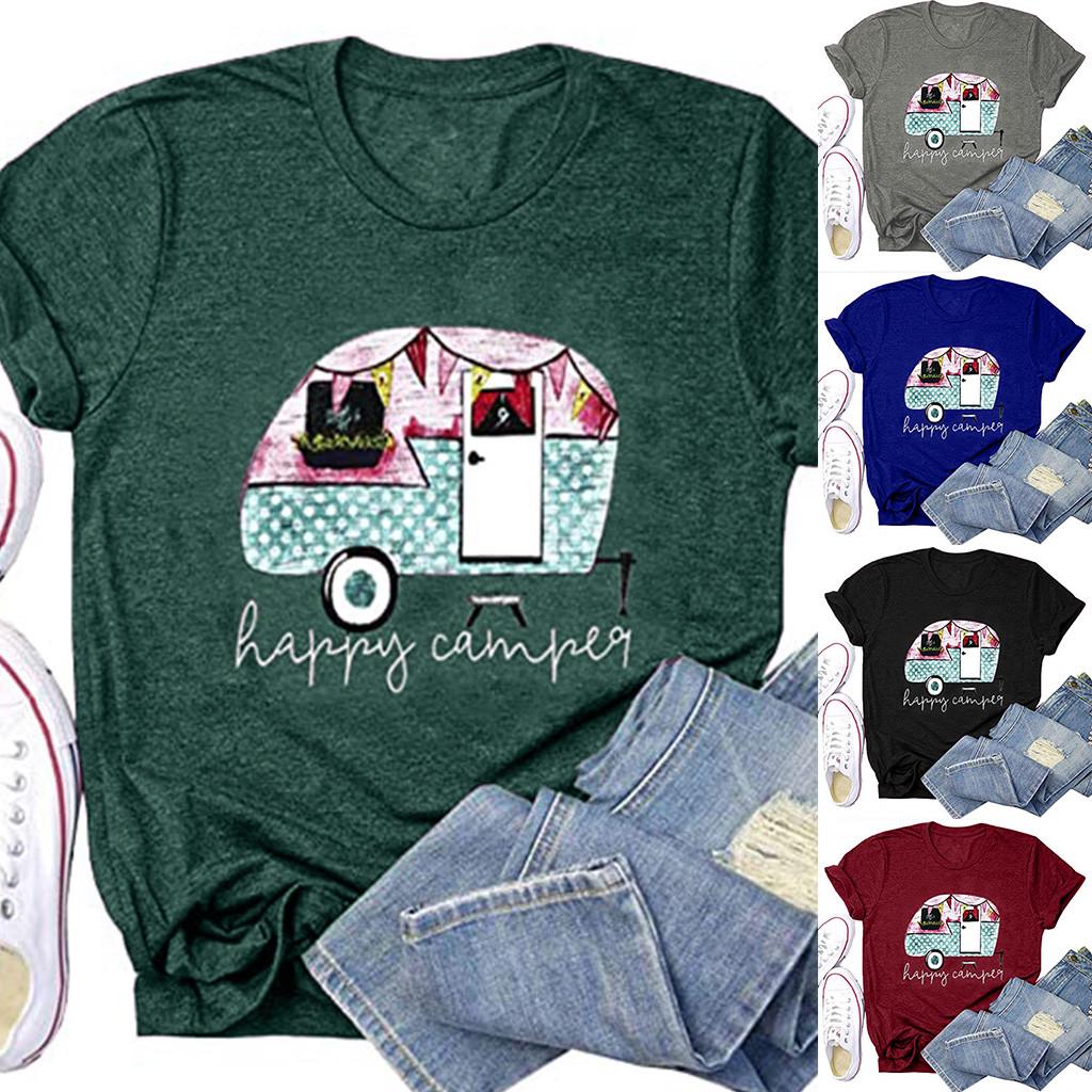 

Women Summer Letter Printed Tees Summer Cute T-Shirts Blouse Tops