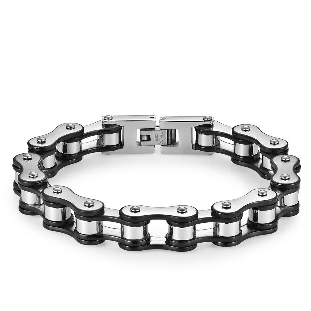 Personalized Punk Motorcycle Bracelet Stainless Steel Bracelet Fashion Silver Bicycle Chain Bracelet