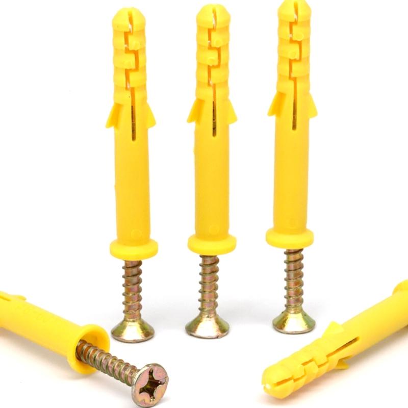 Industrial Grade Small Expansion Screws Masonry Screws & Wall Plugs Set 100pcs