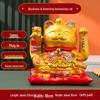 Ceramic Lucky Cat Figurine with Waving Hand – Customizable Gold Shop Gift for 2026 Opening Ceremony