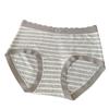 A053 Women's Soft Gray & White Striped Triangle Briefs - Skin-Friendly, Hip-Wrapping, Pure Cotton, Antibacterial Style for Teens, 2025 Collection.