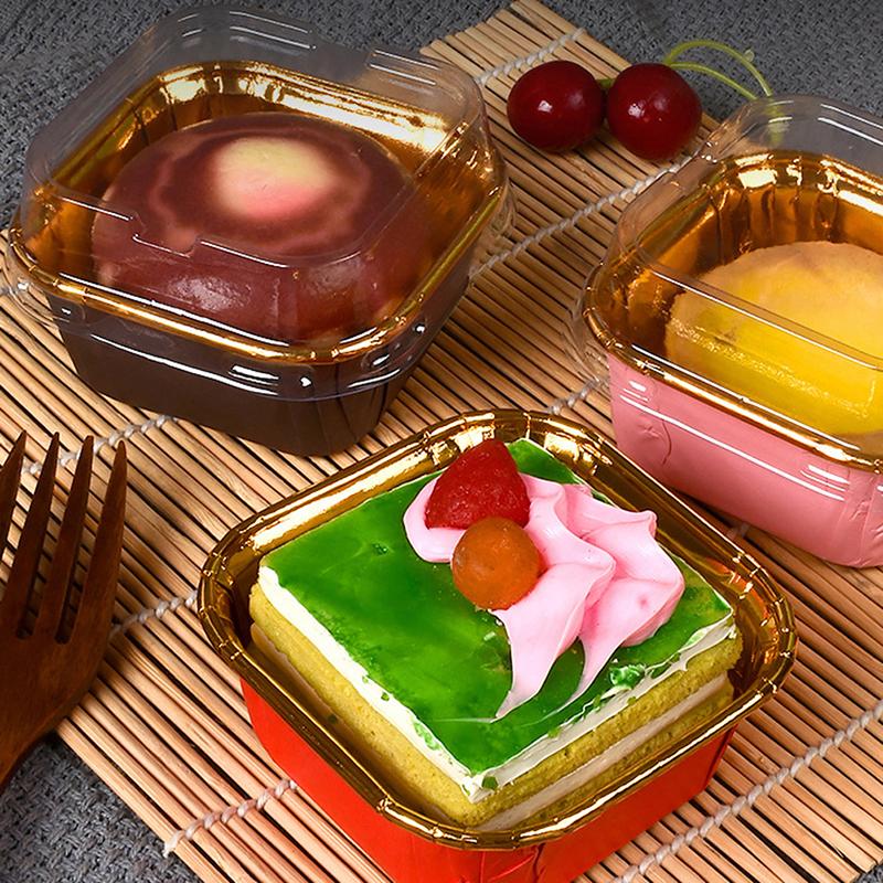 Square Cupcake Paper Oil-Proof Chiffon Roll Cake Cup Baking Muffin Mold Holder