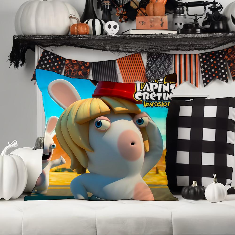 Funny Cartoon Lapins Cretins Pillow Case Office Cushions Suitable For Sofa Car Bedroom Decorative Cushion Cover
