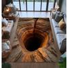 3D Visual Illusion Stone Wall Carpet Modern Creative Sky Center Pattern Decor Mat Soft Anti-slip Home Decor Visual Impact Rug