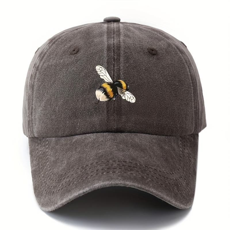 Cartoon Bee Patterned Baseball Cap with Lightweight Curved Brim Suitable for Outdoor Camping, Travel, and Leisure Wear