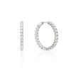 Essence Silver (W) Tennis One-Touch Earrings Xl White Hl4E55419W9Xxx