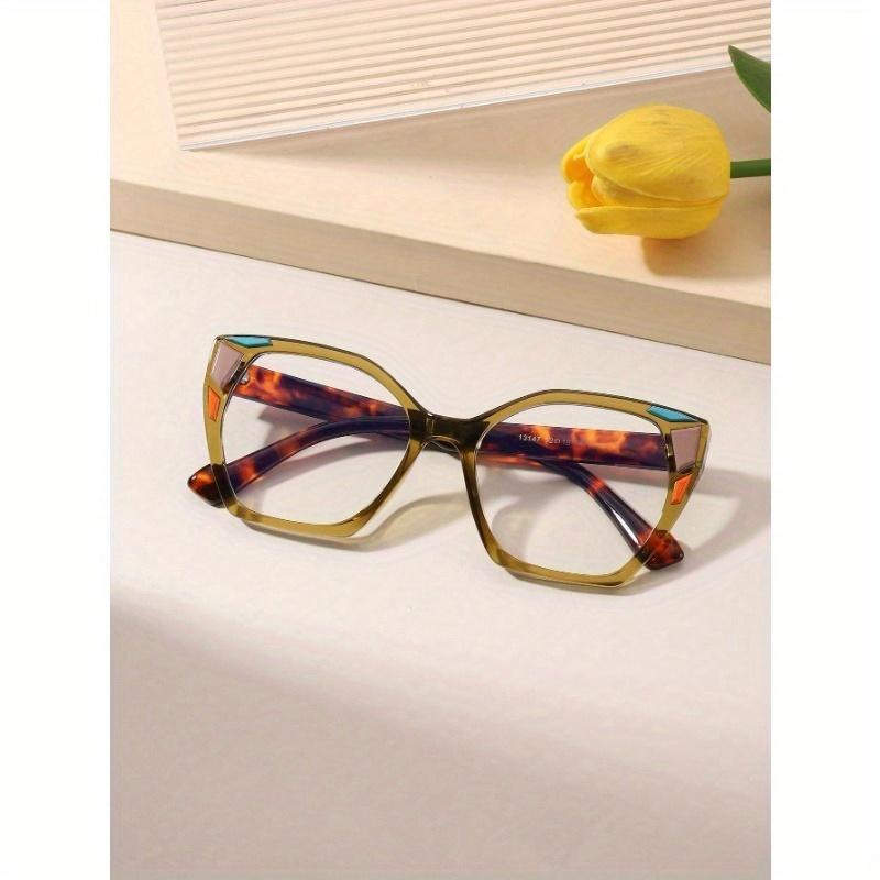 Women's Acrylic Bohemian Casual Cat Eye Fashion Glasses for Daily Reading and Work Commuting