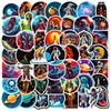 50 New Planet Rocket Astronaut Space Decoration Stickers Personalized Creative DIY Waterproof Stickers