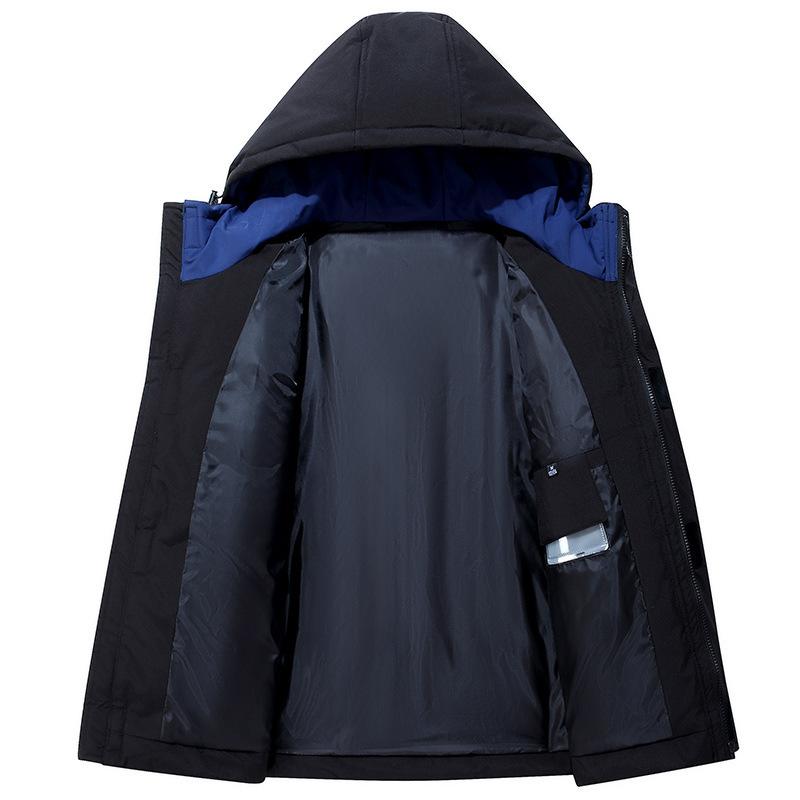 Men's Down Jacket Winter Korean Slim Warm Color Matching Casual Coat Men