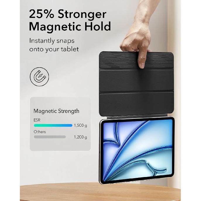 ESR for iPad Air 11 Inch Case M3/M2 (2025/2024), iPad Air 5th/4th Gen (2022/2020), Powerful Magnetic Attachment, Slim Trifold Stand Case, Auto