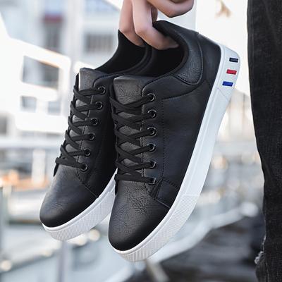 Fashion Men's PU Leather Casual Sneakers Waterproof Slip-Resistant Big Size Low Top Shoes for Students Outdoor Walking Tenis Masculino