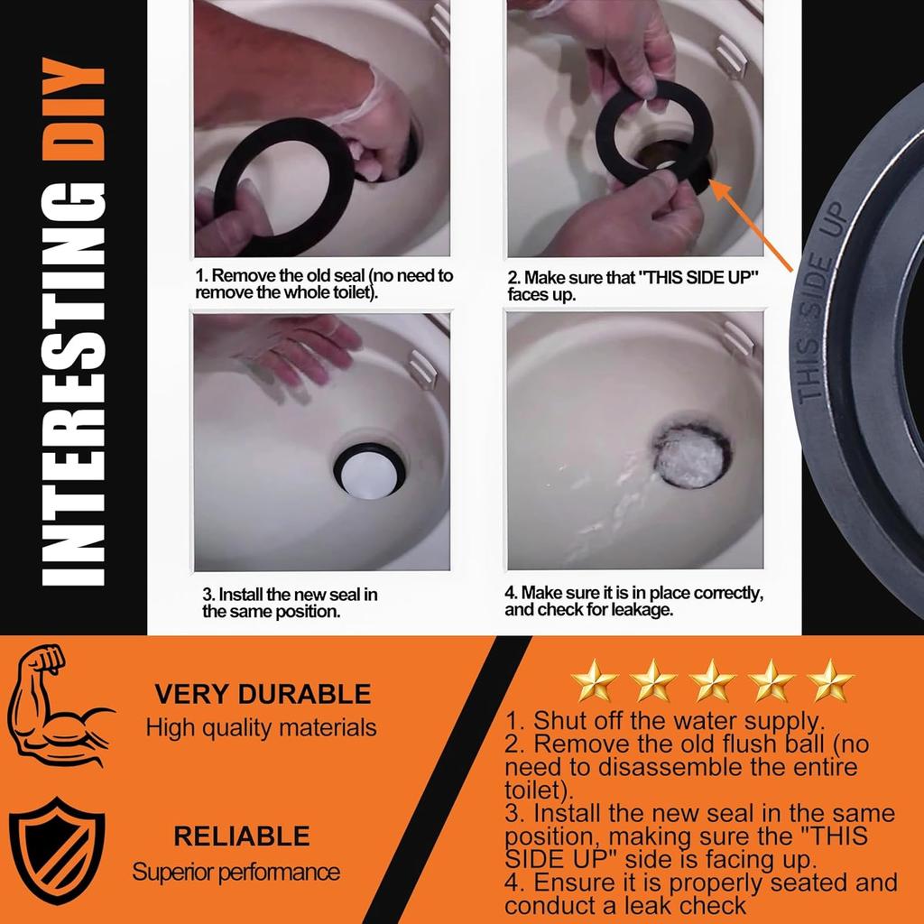 RV Toilet Seal, Flush Ball Seal Gasket Replacement for Dometic 300/310/320 - Upgraded 385311658 - Toilet Seal Parts to Solve The Leakage Problem,