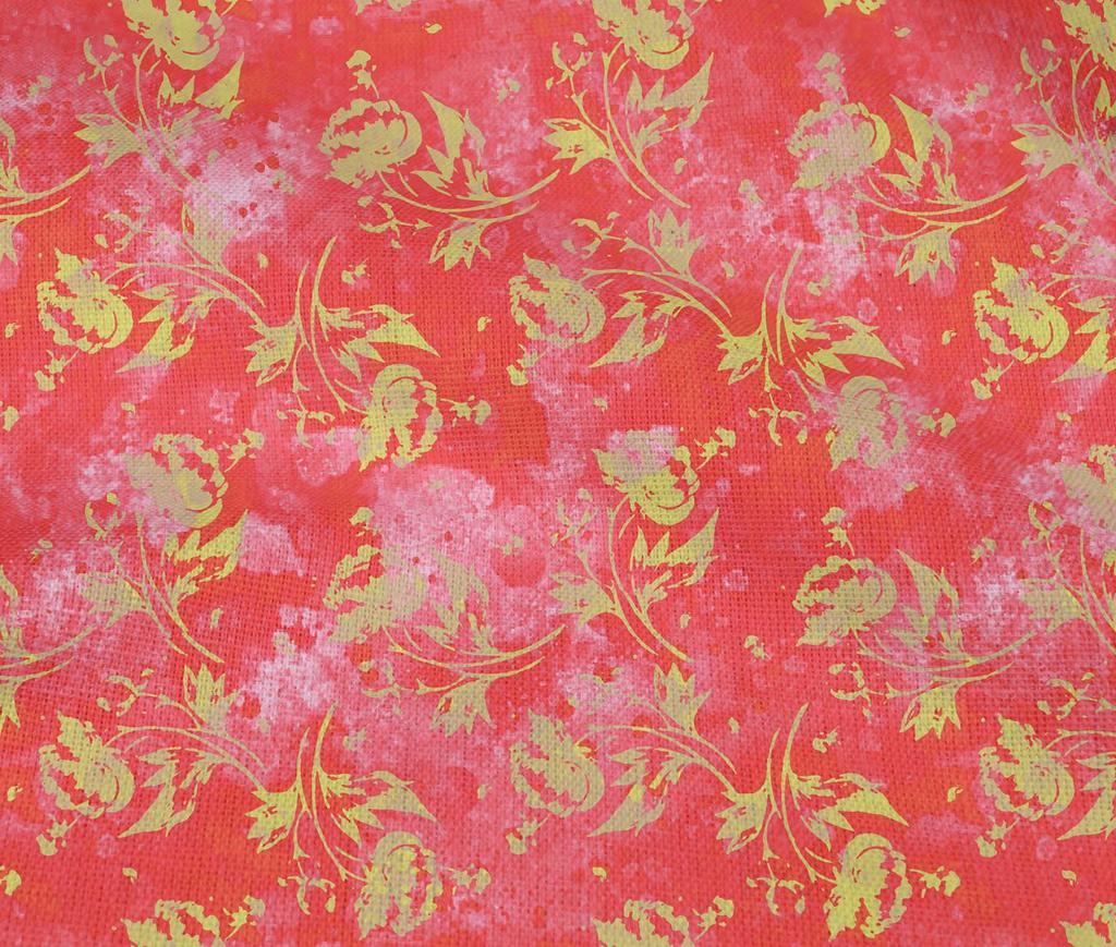 oneOone Cotton Flex Bright Red Fabric Batik Quilting Supplies Print Sewing Fabric By The Yard 40 Inch
