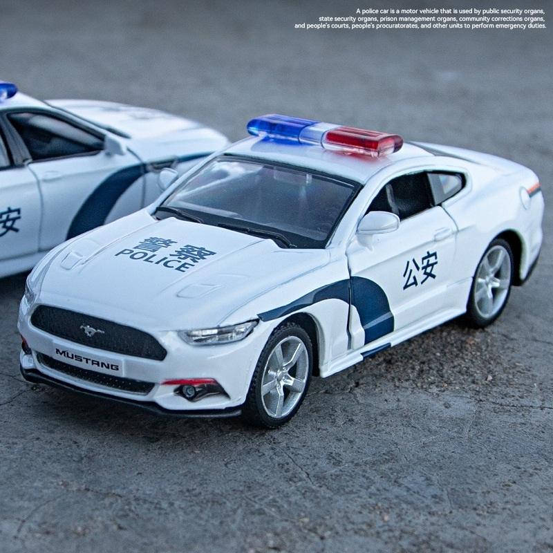 Chinese Police Car Series BMW M5 Ford Mustang VW T-ROC Jeep Wrangler Diecasts & Toy Vehicles 1:36 Alloy Model Pull Back Cars
