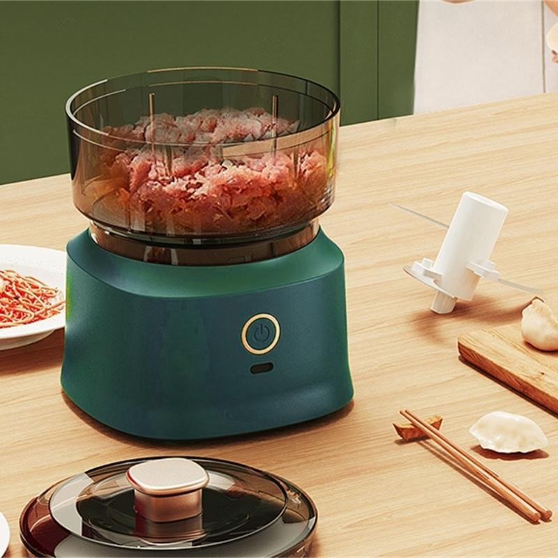 Abnehmbarer Knoblauchpresse Lebensmittelhacker USB-Aufladung Fleischwolf Gemüseschneider Küchenwerkzeug Leistungsstark und Praktisch