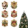DIY Diamantmalerei Weihnachtsornamente 6 Stück Holz Runde Anhänger Harz Edelstein Feiertagsdekorations-Set
