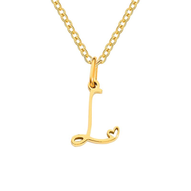 eManco Women's Niche Stainless Steel Letter Clavicle Necklace