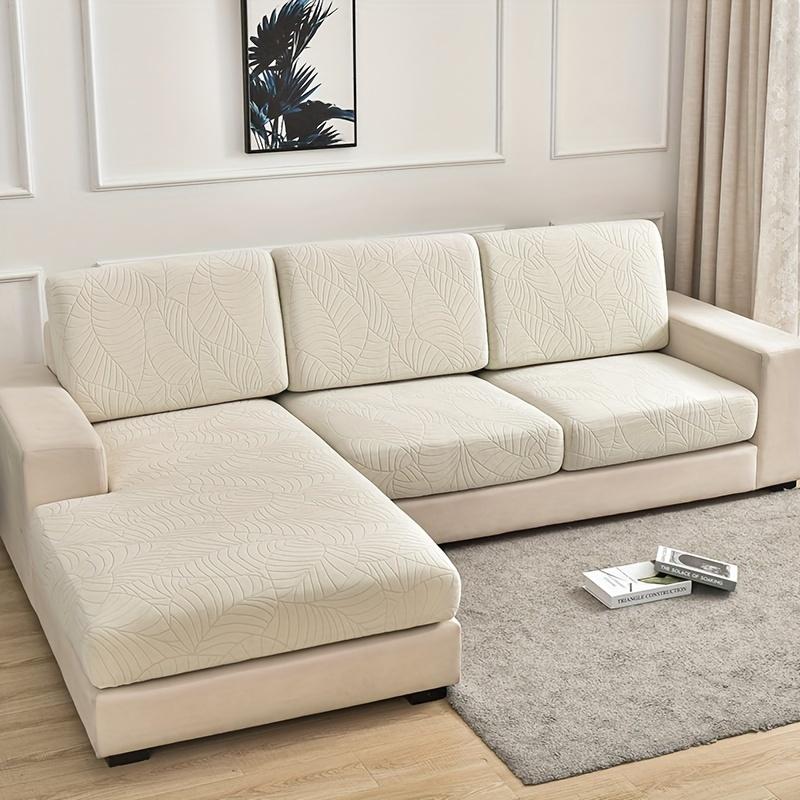 Large Leaf Jacquard Sofa Cover,  Cat Scratch Resistant, Stretchable,Durable Elastic Sofa Cover for Bedroom, Office, Living Room Home Decor