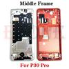 OG For Huawei P20 P30 P40 P50 P50E P60 P70 Pro Plus Ultra Art Middle Frame Housing Front LCD Bezel Cover With Side Button