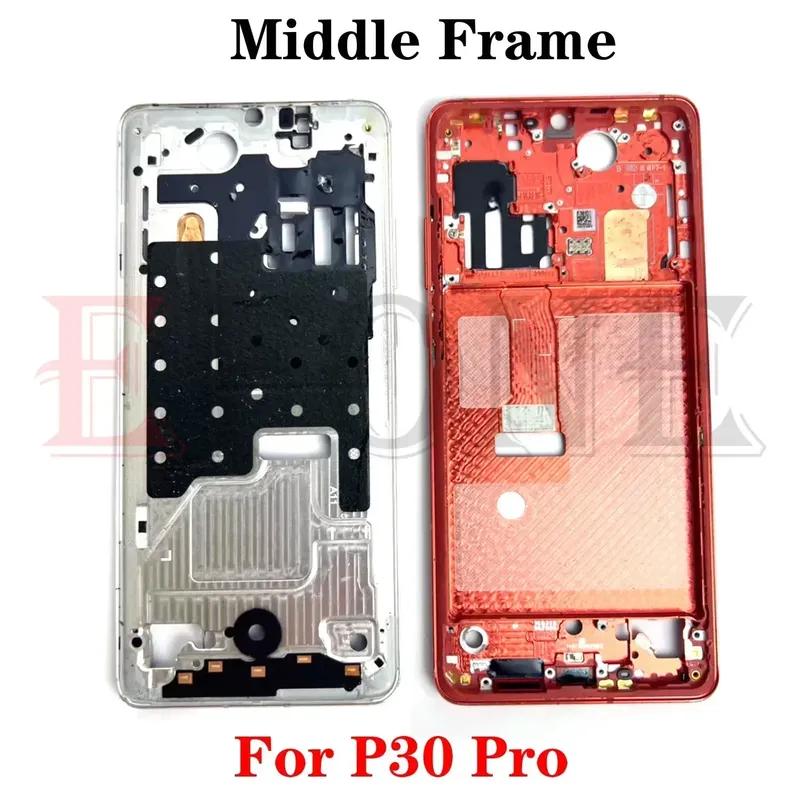 OG For Huawei P20 P30 P40 P50 P50E P60 P70 Pro Plus Ultra Art Middle Frame Housing Front LCD Bezel Cover With Side Button