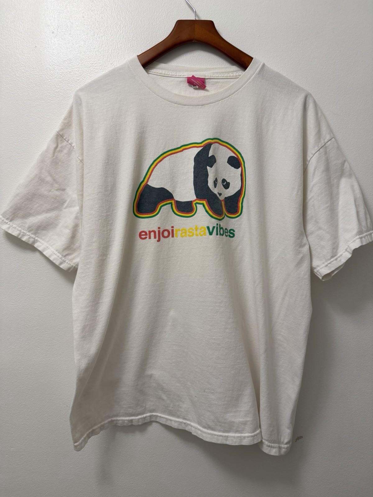 Vintage Enjoi Panda Rasta Vibes White T Shirt Men’s XL Skate Tee Y2K 90s XXXXL