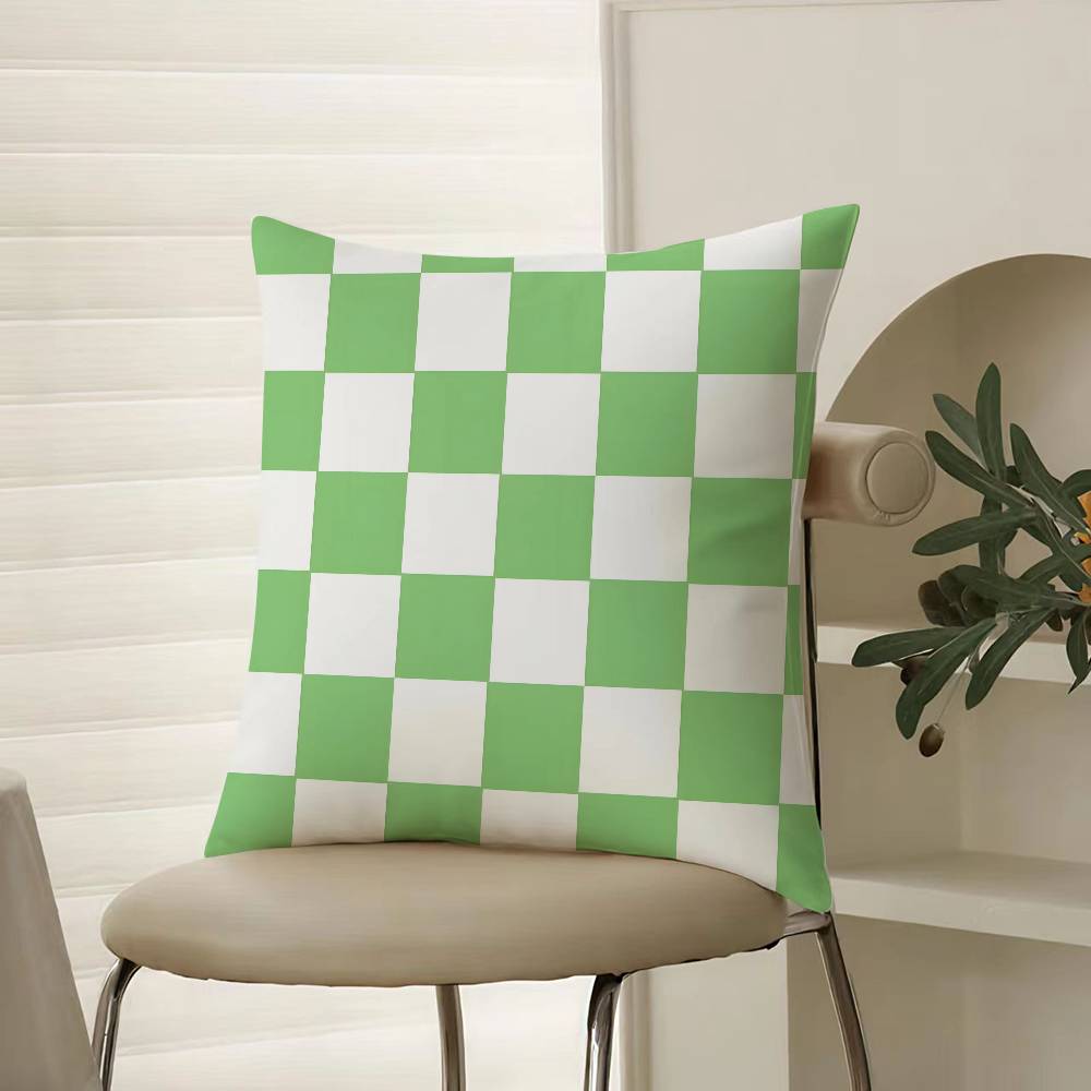 

Artistic Chess Board Style Elegant Pillow Case Comfort Sofa Bed Silky elegant Invisible zipper Decorative cushion cover 12x12Inch