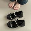 Fashion versatile casual retro bow Mary Jane shoes women's 2025 summer new pearl word platform shoes