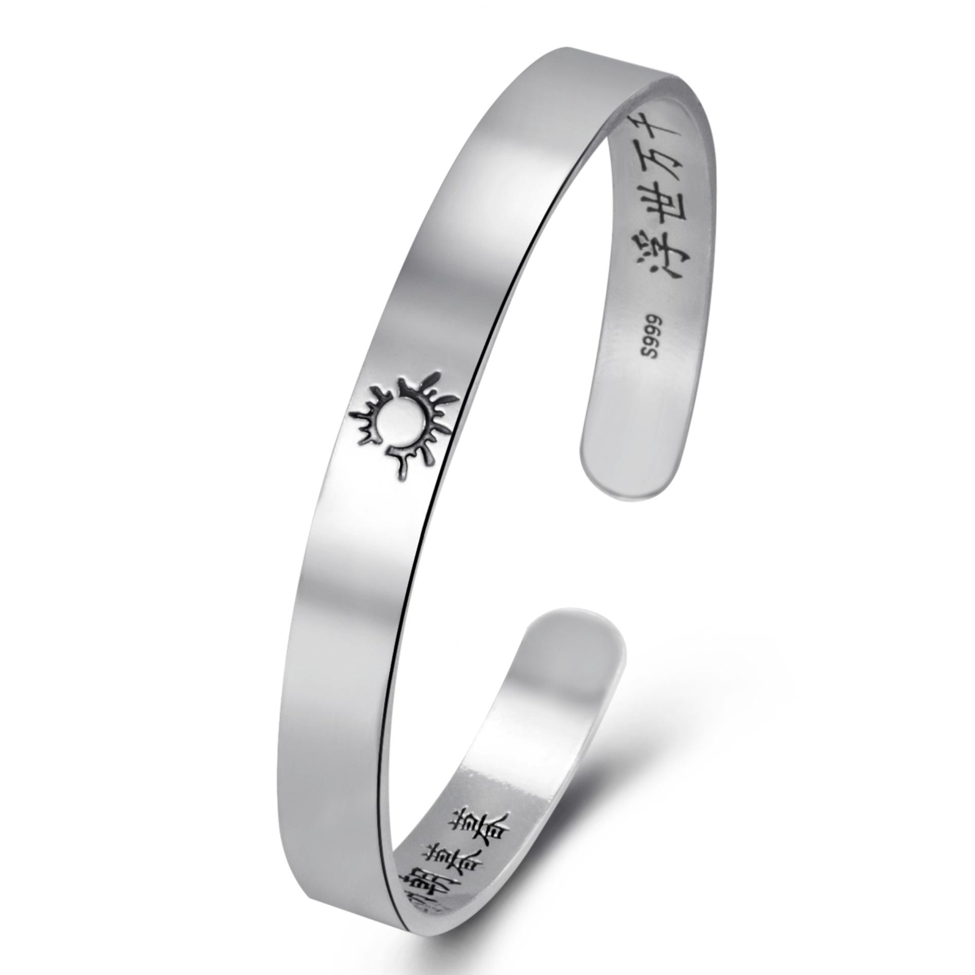 

Тайский серебряный черный браслет в стиле ретро с месяцем звезды