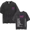 Babymonster Washed Vintage Tshirt Hello Monsters World Tour Graphic Tshirt Mens Korean Fashion Oversized Streetwear T Shirts