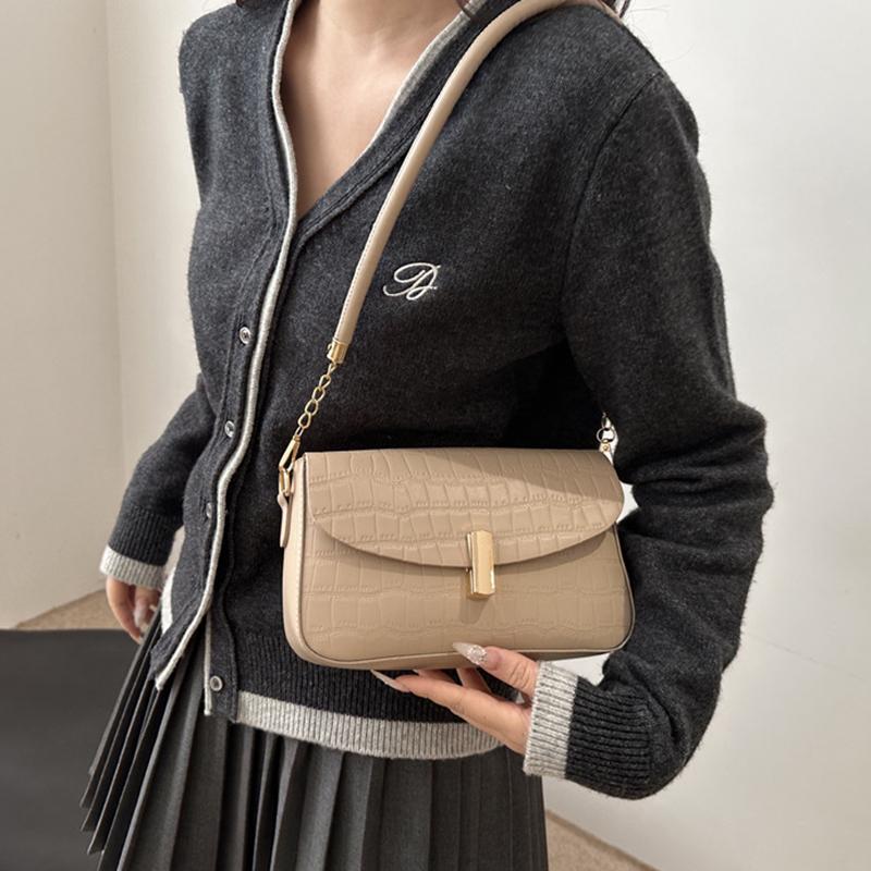 Pure Color Small Square Bag Women's Underarm Bag New Pattern Simple Commute Single Shoulder Handbag Trendy Bag