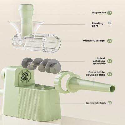 Manual Sausage Stuffer Machine Meat Grinder Filling Maker With 4 Tubing Units For Homemade Production
