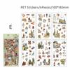 6pcs Literary Retro Stickers PET Materials DIY Scrapbooking Art Collage Stationery Planner Decor Diary Stickers