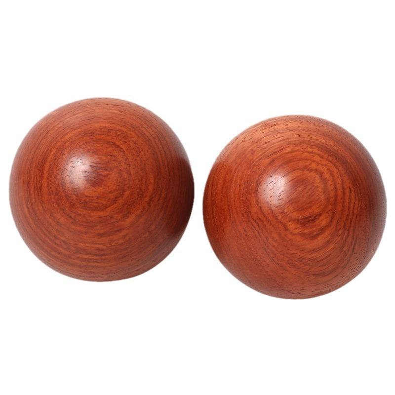 2 Pcs Rosewood Massage Ball 45X45X45MM Stress Ball Chinese Style Carving Crafts Toys Desktop Hands Health Balls