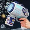 Non-Toxic Space Astronauts Fully Automatic Bubble Gun Rocket Bubbles Machine Automatic Blower With Bubble Liquid Toy For Kids Bubble Gift