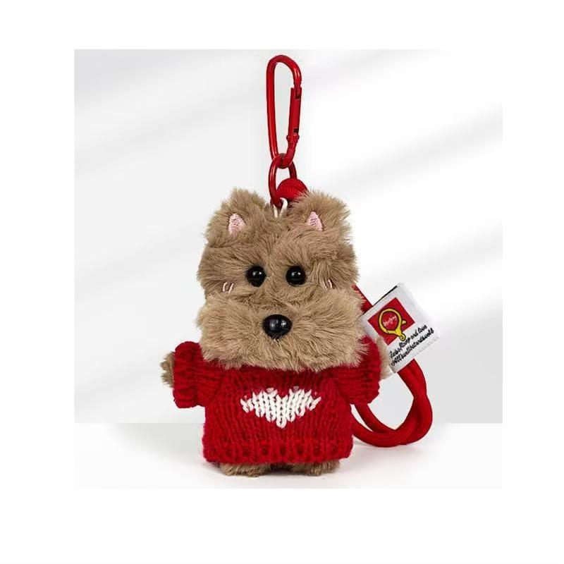 Car Rearview Mirror Pendant Dog Pendant Backpack Accessory Fur Decoration Cute Black Green School Bag Decoration