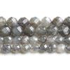 Natural Faceted Grey Labradorite Stone Round Loose Spacer Beads for Jewelry Making 6/8mm 7.5 Inches