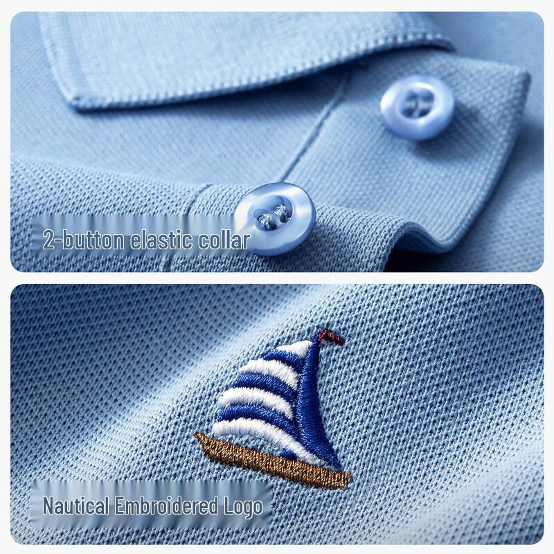 Hodo Men's Quick-Dry Nautical Polo Shirt
