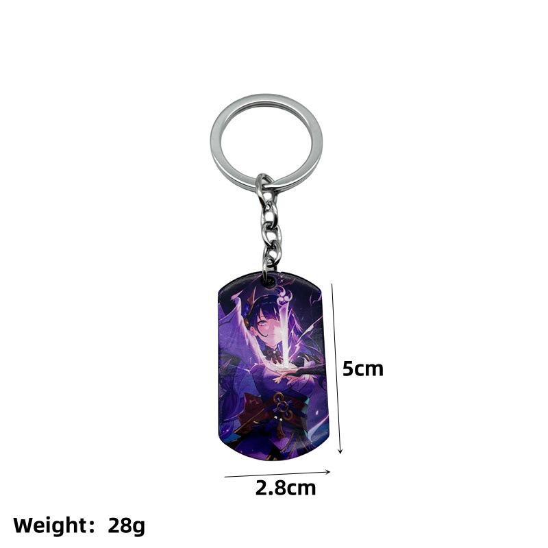 Anime Klíčenky - Styl Naruto, One Piece, Ninja a Douluo - Kovové Přívěsky s Barevným Potiskem