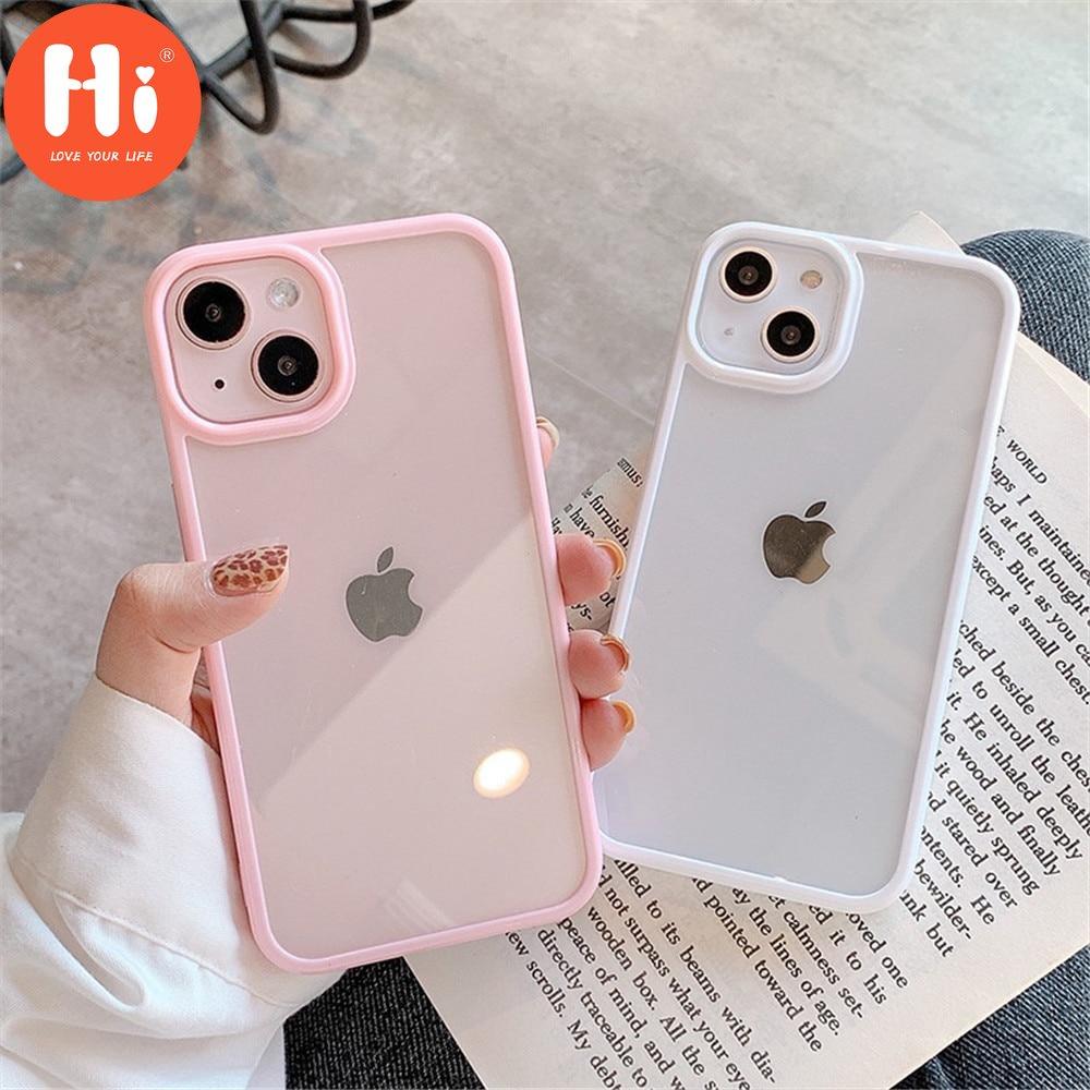 

Противоударный силиконовый чехол-бампер Hi Candy для iPhone 14 11 12 13 Pro Max X XS XR 8 7 Plus SE, прозрачная защитная задняя крышка