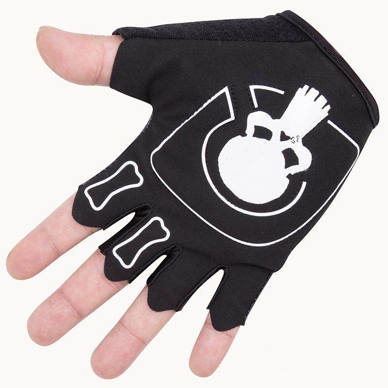 Cycling Gloves Short Finger Skull Design for Road Mountain Bike Motorcycle Racing Fitness Sports Breathable Anti-Slip Durable