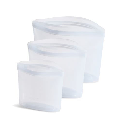 Stasher Silicone Bags & Bowls (Set of 3 (SS, S, M) Clear) [Official Japanese Product]