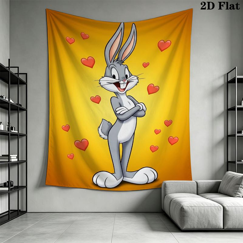 Bugs Bunny Wall Tapestry Aesthetic Wall Hanging Printed Fabric Blanket Decorative Tapestries for Bedroom Living Room Home Decor