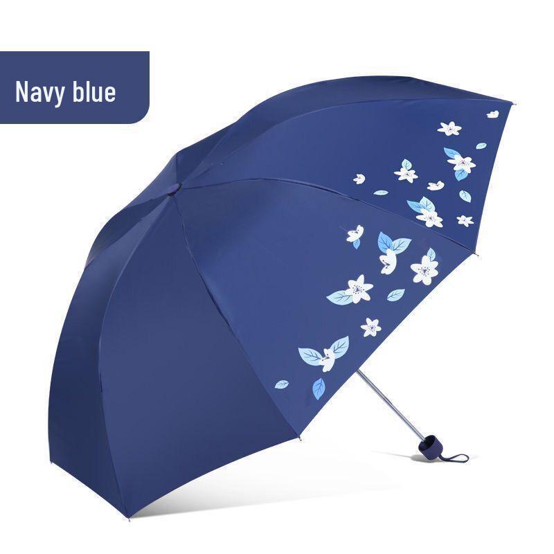 Tiantan Foldable UV Protection Sun and Rain Umbrella - Three-Fold Sunshade for Men, Women, and Students