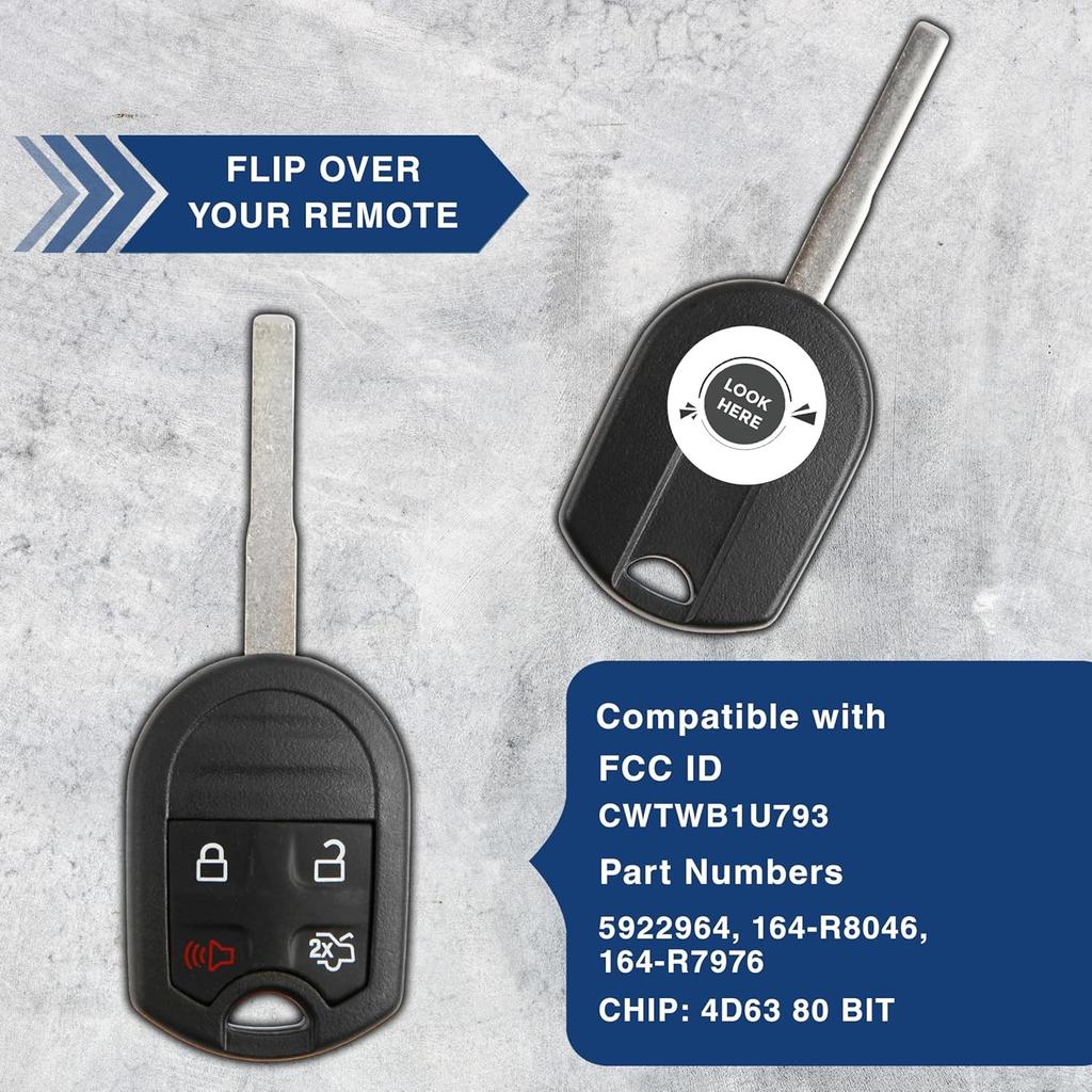 Key Fob Replacement for 2012 2013 2014 2015 2016 2017 2018  Focus Fiest