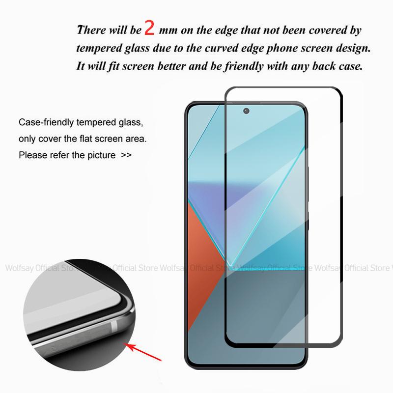 Full Glue Glass For Xiaomi Redmi Note 13 Pro 5G Screen Protector Glass Xiaomi Redmi Note 13 Pro 5G Tempered Glass Phone Film