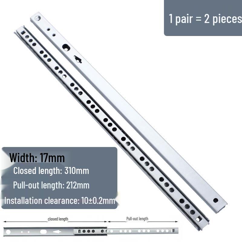 17mm Ultra-Narrow Bi-directional Ball Bearing Mini Slide Rail