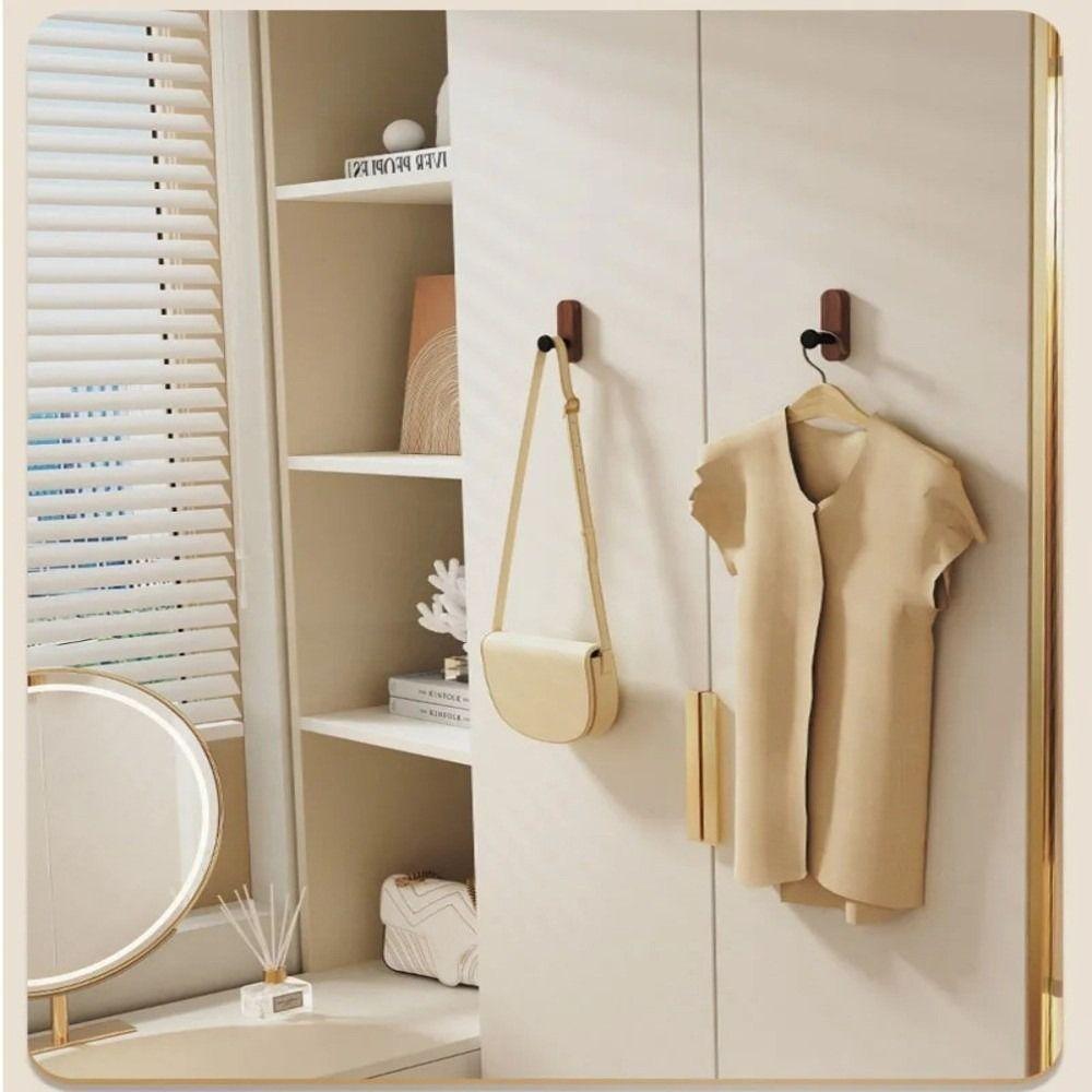 Multi-Purpose Nordic Style Wood Wall Hooks Self Adhesive No-drill Self Adhesive Hooks Space Saving Key Holder Home Storage Use